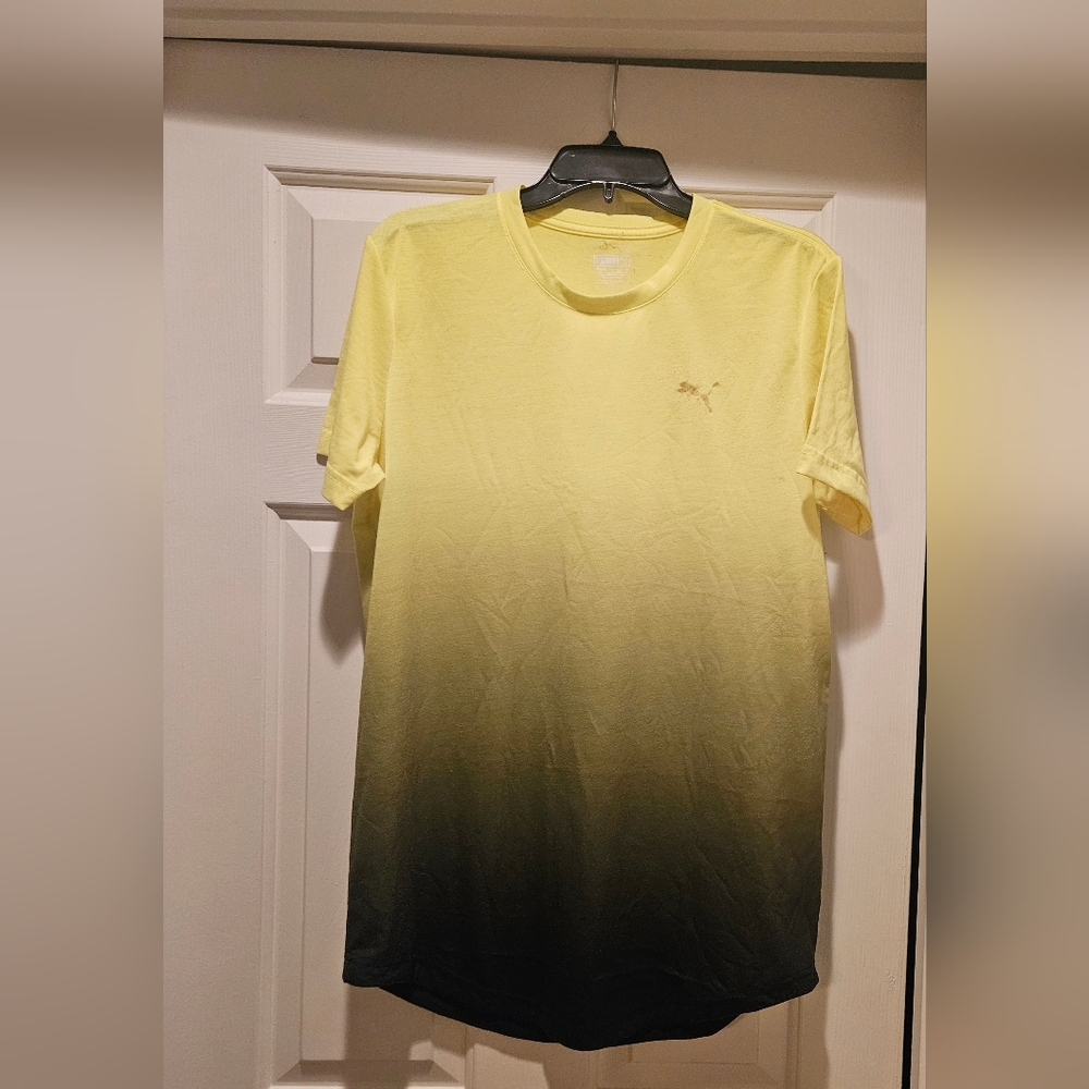 Puma Men's Gradient Tee in Yellow and Black sz Medium
